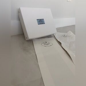 PRADA Gift Box with Fabric Logo and Logo Rivets with Logo Tissue Paper